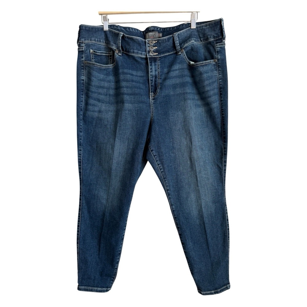 Torrid Jeggings Women's 24S High Rise 3 Button Skinny Stretch Blue Denim Jeans